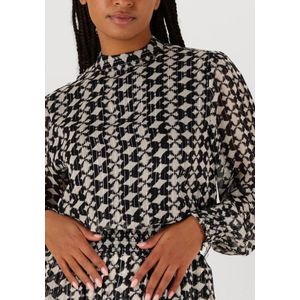 AAIKO Gabry Ikat Dot Vis 515 Jurken Dames - Kleedje - Rok - Jurk - Zwart - Maat L