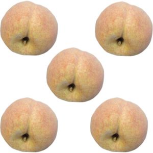 Set van 5x stuks kunstfruit perziken van 8 cm - Decoratie nep/namaak fruit