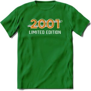 2001 Limited Edition T-Shirt | Goud - Zilver | Grappig Verjaardag en Feest Cadeau Shirt | Dames - Heren - Unisex | Tshirt Kleding Kado | - Donker Groen - XL