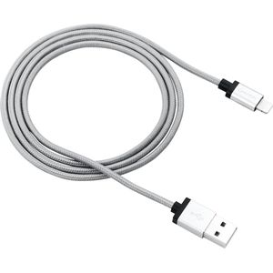 Canyon MFI -3 bliksem naar USB gevlochten 12W 1MTR Dark Gray - iPhone iPad Charger Cable - MFI Lightning to USB - Adapter + Gegevenskabel - 12 Watt Power - 1 meter lengte