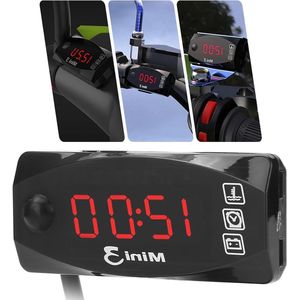 LED Digitale Klok Thermometer Voltmeter 12V Motorfiets IP67 Waterdicht