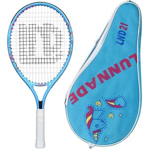 Junior tennisracket voor kinderen, 19/21/23/25 inch jeugdtennisracket met hoes, geschikt voor beginnende jongens en meisjes van 3-12 jaar