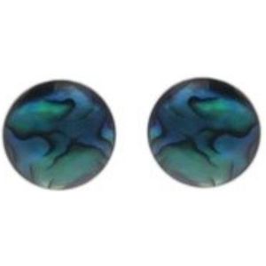Behave Oorbellen - oorstekers - abalone schelp - groen - blauw - 1.5 cm