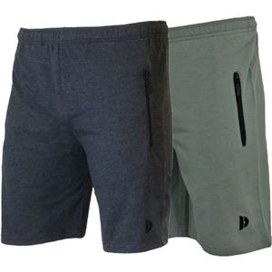 2-Pack Donnay Joggingshort (Nick) - Sportshort - Heren - Charcoal-marl/Jungle green (597) - maat XL