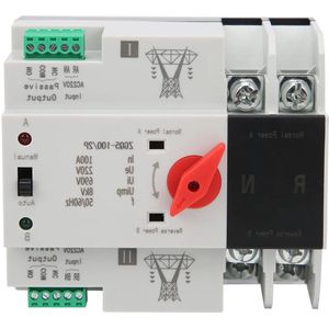 Automatische overdrachtsschakelaar 220 V 100 A ATS pc-DIN-rail ZGQ5-100/2P | Home Lastschakelaar Noodstroomschakelaar - 2 stuks .