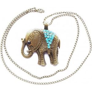 Ketting met strass olifant hanger