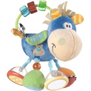 Pluchen activiteitenrammelaar educatief speelgoed vanaf 3 maanden BPA-vrij Clip Clop blauw veelmkleurig 40016 - Playgro