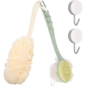 Douchesponzen Met Steel 2 Stuks Rugborstel Met Lange Steel Badborstel Scrubber Loofah Exfoliërend voor mannen en vrouwen