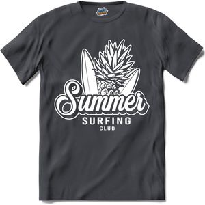 Summer Surfing | Surfen - Surf - Surfboard - T-Shirt - Unisex - Mouse Grey - Maat S
