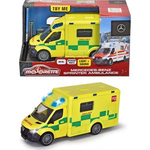 Majorette Grand Series - Mercedes-Benz Sprinter Ambulance BE - Metaal - Licht en Geluid - 12,5 cm - Speelgoedvoertuig