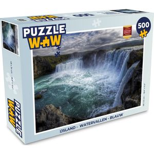 Puzzel IJsland - Watervallen - Blauw - Legpuzzel - Puzzel 500 stukjes
