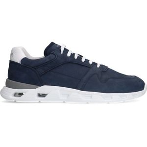 Van Lier - Heren - Blauwe nubuck sneakers