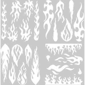 4 vellen reflecterende stickers vinyl auto vuur waterdicht decoratie vrachtwagen - sport patroon - wit 20 x 20 cm .