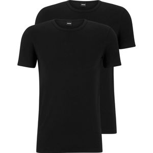 HUGO BOSS Modern stretch T-shirts slim fit (2-pack) - heren T-shirts O-hals - zwart - Maat: XXL