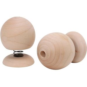 Stuiterfiguur - Hout - H: 75 mm - D: 50 mm - 12 stuks