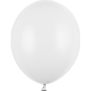 Strong Ballonnen 12cm, Pastel Pure wit (1 zakje met 100 stuks)