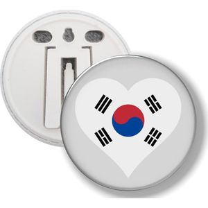 Button Met Clip - Hart Vlag Korea