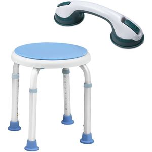 Aufun Douchekruk Douchestoel Bad Kruk + Badgreep Grijpbeugel Zuignap Grijpbeugels Voor Zwangere Vrouwen Voor Een Douche En Bad