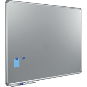 Zilverkleurig whitebord - metallic whiteboard 90x180 cm