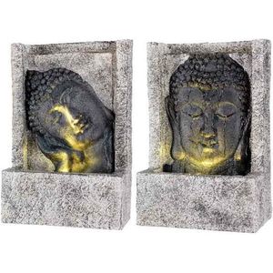 Lumineo Fontein Boeddha LED polystone voor buiten 28x13.5x40cm Warmwit Buddha