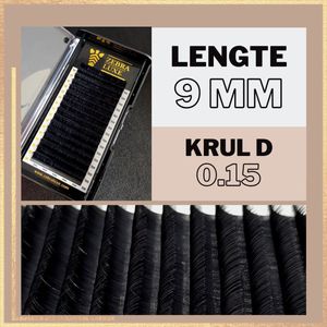 Wimpers Zebra Luxe – D Krul – Dikte 0.15 – Lengte 9 mm – 16 rijen in een tray - nepwimpers - one by one - wimperextensions - classic volume - D crul