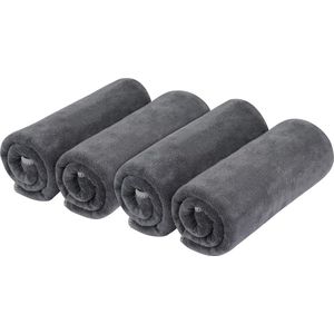 Microvezel handdoek 40x80 cm grijs ultra zacht en snel droog 4 stuks Cooling Towels