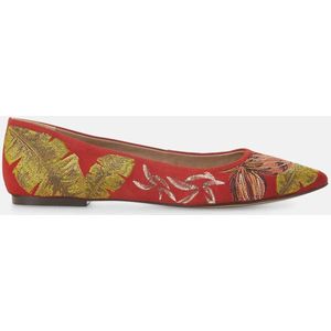 Mangará Pindaiva Dames schoenen - Leder - Handgemaakt - Borduursel - Rood - Maat 40