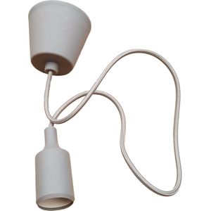 LED lamp DIY - Pendel hanglamp - Strijkijzer snoer - E27 Siliconen fitting - Plafondlamp - Grijs