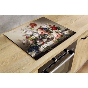 Inductiebeschermer - Vaas met Bloemen - 70x55 cm - Inductiebeschermer - Inductie Afdekplaat Kookplaat - Inductie Mat - Anti-Slip - Keuken Decoratie - Keuken Accessoires