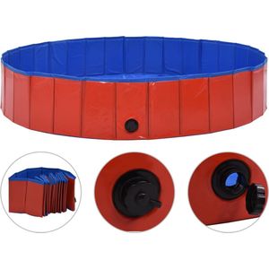 vidaXL-Hondenzwembad-inklapbaar-160x30-cm-PVC-rood