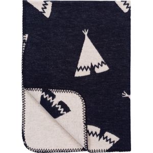 Meyco Tipi wiegdeken flanel - 75x100cm - Jeans