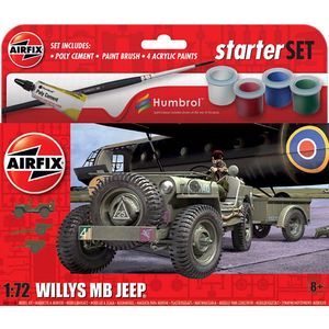 1:72 Airfix 55117A Willys MB Jeep - Starter Set Plastic Modelbouwpakket