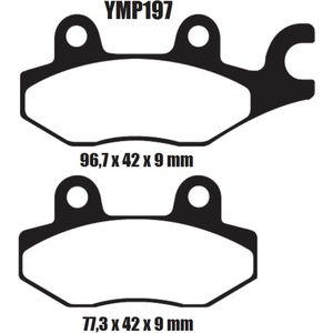 Motor remblokken voorzijde & achterzijde Keeway Diverse modellen 2010 - 2015 YMP197 remblok rem achter voor