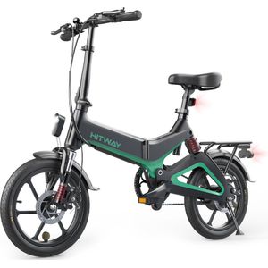 Hitway Elektrische Fiets | Opvouwbare E-bike | 16 Inch | 250W | Zwart/Groen