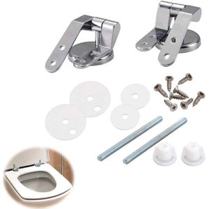 1 paar - Toiletzitting scharnieren van zinklegering - Vervanging van scharnieren van toiletzittingen - met bouten, schroeven en moeren - toiletdeksel scharnier - vervangende onderdelen voor toiletbrillen - toiletaccessoires