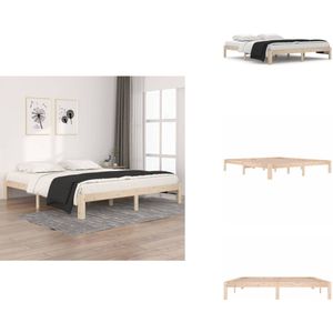 vidaXL Bedframe - Bedframes - Bed - Bedbodem - Bedframe massief hout 180x200 cm