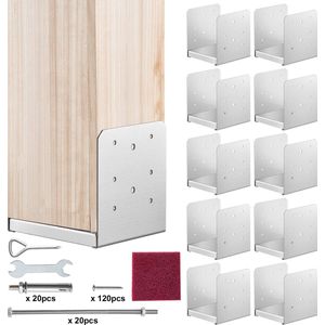 VEVOR 10 Stuk 60"" X 60"" Betonnen Dekpaalankerbasis, Eenvoudige Installatie,Corrosiebestendigheid en Bescherming Tegen Roest,voor Omgevingen Zoals Verandaleuningen, Pergola's en Kolommen