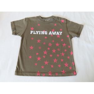 T shirt - Korte mouwen - Jongens - Kakibruin , roze - Sterren - 18 maand
