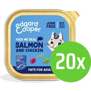 Edgard & Cooper Kattenvoer Adult Pate Zalm - Kip 85 gram - 20 kuipjes