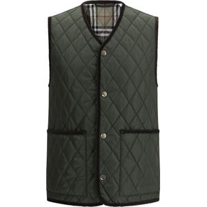 Burberry Vest Met V-Hals En Gequilte Ontwerp