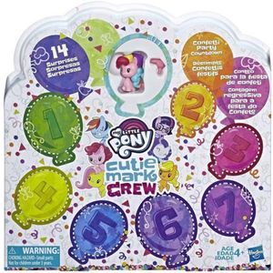 My Little Pony - Set van 8 figuren Cutie Mark Crew Countdown Confetti Feestelijk en 14 accessoires verrassing - 3,5 cm