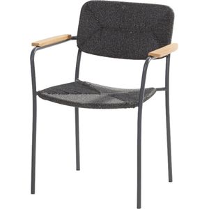 4-Seasons Bora stapelstoel - Antraciet/Teak (1 stuk) - OP = OP