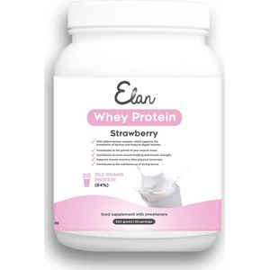 Elan Whey Protein Aardbei - 900 gram - inclusief lactase enzym