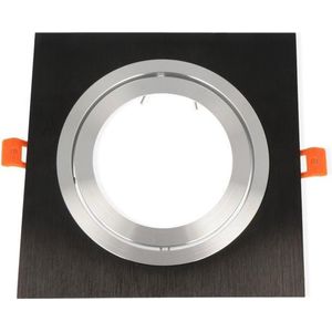 LED line Inbouwspot - Vierkant - Kantelbaar - Aluminium - AR111 Fitting - 180x180 mm - Mat Zwart