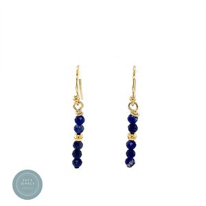 Pat's Jewels Oorbellen - Oorbellen Dames - Oorhangers - Edelsteen - Lapis Lazuli - Goud