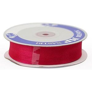 Organza lint - Fuchsia - 25 mm - Rol a 50 meter