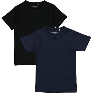 Dirkje 2pack shirts unisex Korte Mouwen Blauw en Zwart - Maat 116