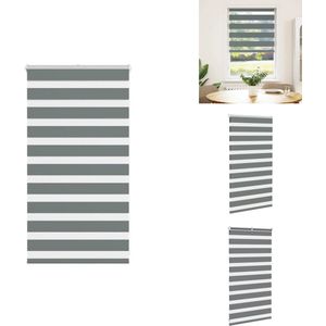 vidaXL Zebra Jaloezie - Zebra Jaloezieën - Zebra Rolgordijn - Dubbel Rolgordijn - Zebra rolgordijn 80x100 cm stofbreedte 75,9 cm donkergrijs