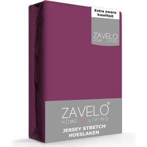 Zavelo® Jersey Hoeslaken Paars - Extra Breed (190x220 cm) - Hoogwaardige Kwaliteit - Rondom Elastisch - Perfecte Pasvorm