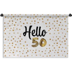 Wandkleed - Wanddoek - Jubileum - 50 jaar - Confetti - 150x100 cm - Wandtapijt